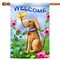 Toland Home Garden Dog and Butterfly 'Welcome' Outdoor House Flag 40" x 28"